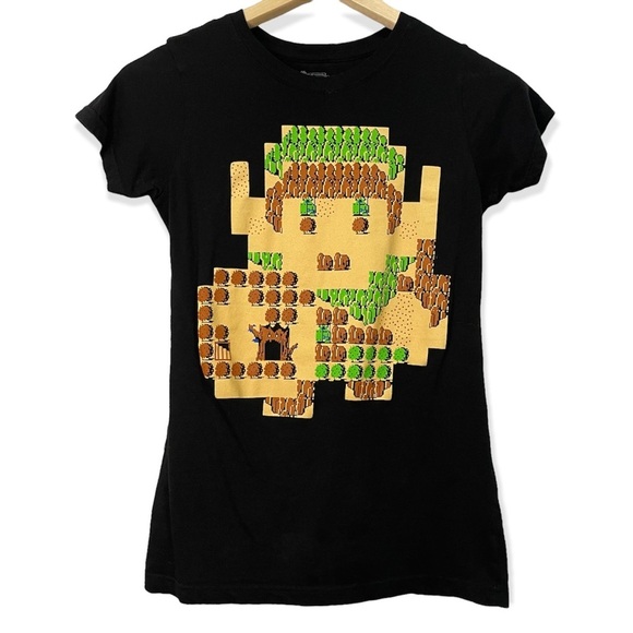 Zelda Tee Shirt Top Legend of Zelda 8 Bit Map Graphic Womens Small S - Picture 1 of 5